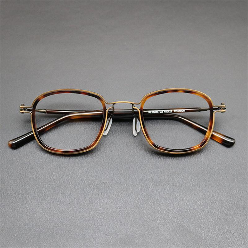 

Fashion Sunglasses Frames Sqaure Titanium Retro Glasses Myopia Frame Japanese Handmade Blue Light For Men Eyeglasses Prescripion Gafas Oculo