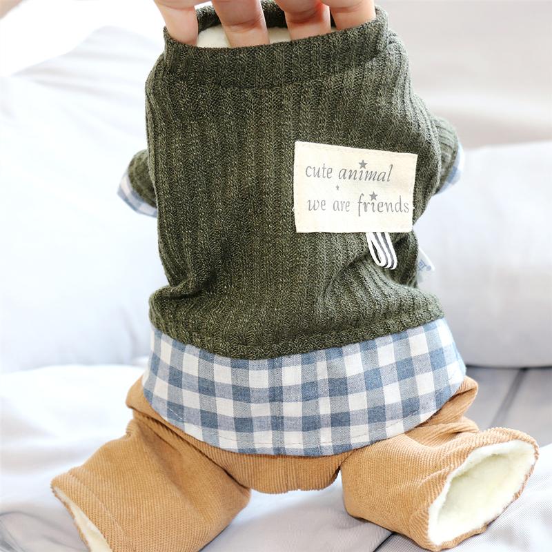 

Fashion Pet Dog Clothes Shirt Jumpsuit Puppy Yorkshire Small Dog Costume Poodle Bichon Pomeranian Schnauzer Clothes Warm Outfit, Green