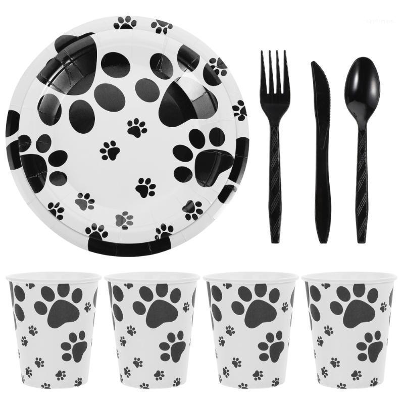 

1 Set 60pcs Dog Theme Creative Party Supplies Decorative Cutlery (As Shown)1