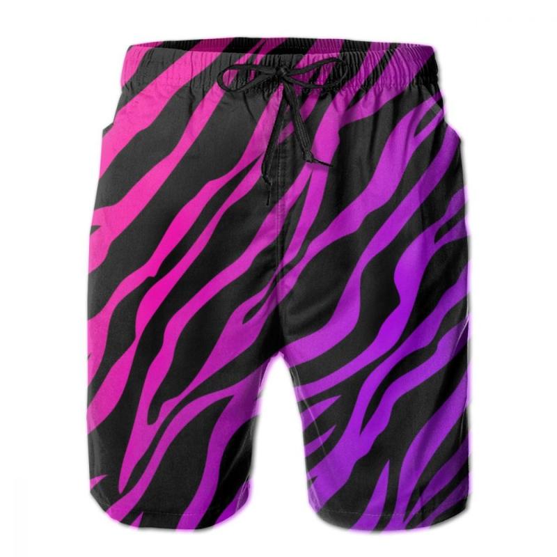 

Mens Swimwear Swim Shorts Trunks Pink Rose Zebra Beach Board Shorts Swimming Swimsuits Mens Running Sports Surffing, White 1