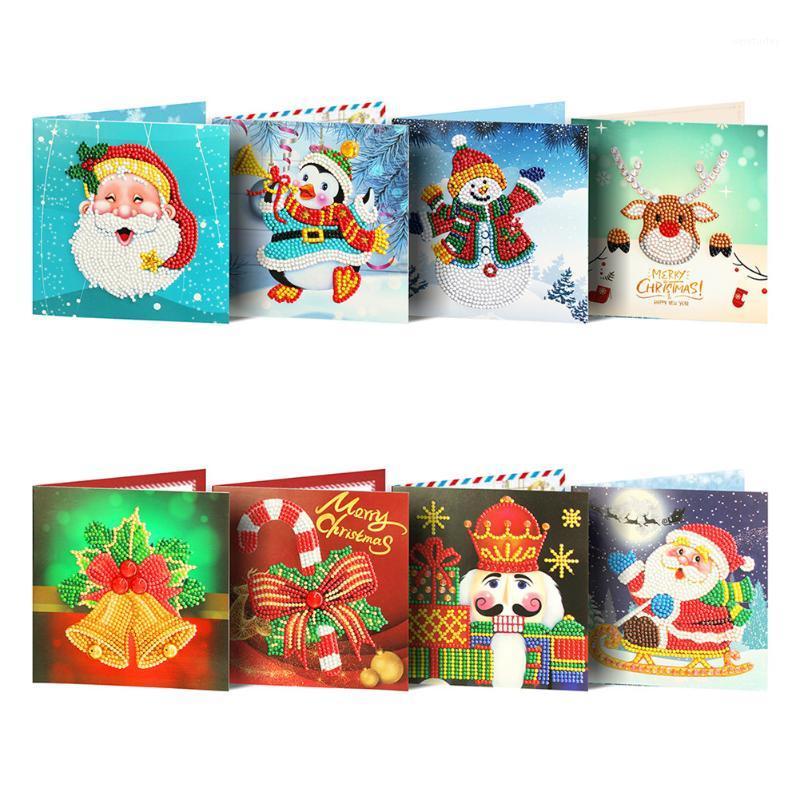 

Christmas Card Board Square Shaped DIY Resin Diamond Painting 8 Pieces Set1