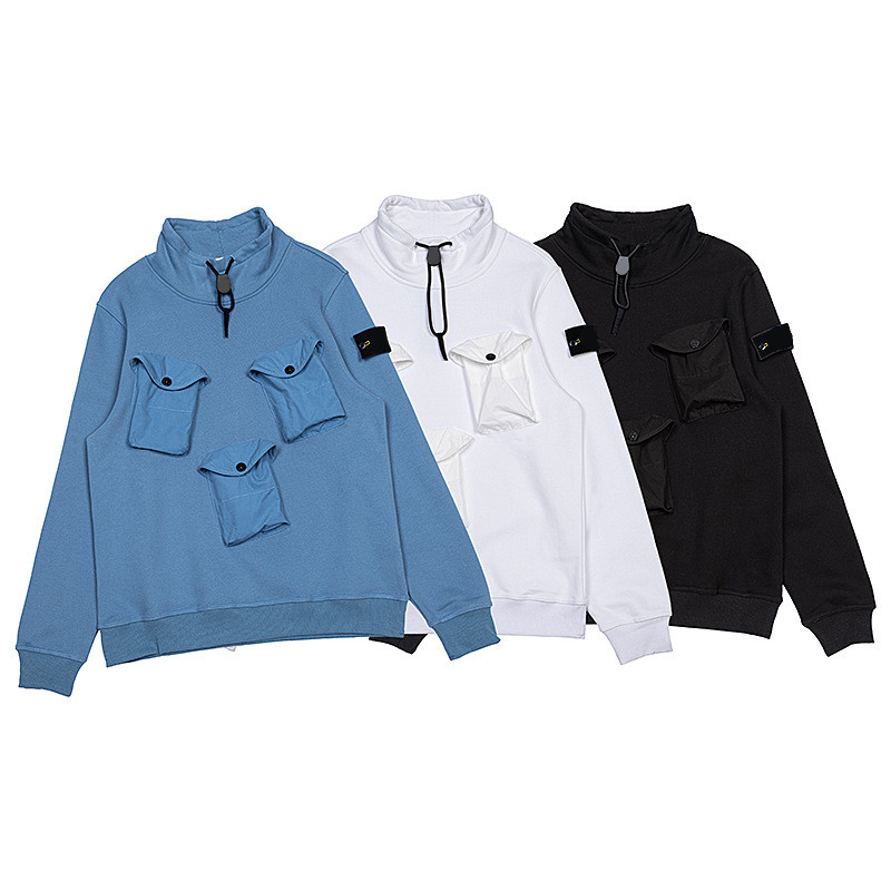 

Mens Hoodies Designer Sweatshirts crew neck pullover classic top high quality sweatshirt cotton A variety of styles badge button decoration, Black