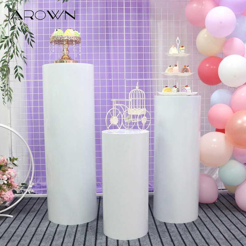 

JAROWN Wedding Decor Wrought Iron Cylindrical Dessert Table Wedding Pre-function Area Cake Stand Ceremony Pavilion Flower Table1, 1set 3pcs
