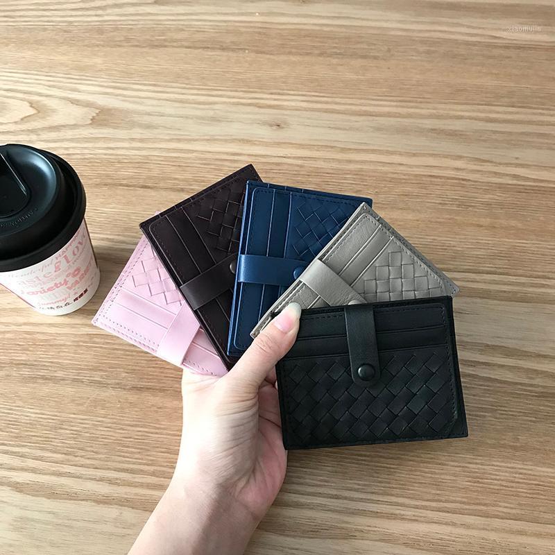 

2021 Real Piup Bag New Ultra Thin Large Capacity Multi Bank Card Case Driver's Leather Woven Cover1, Black