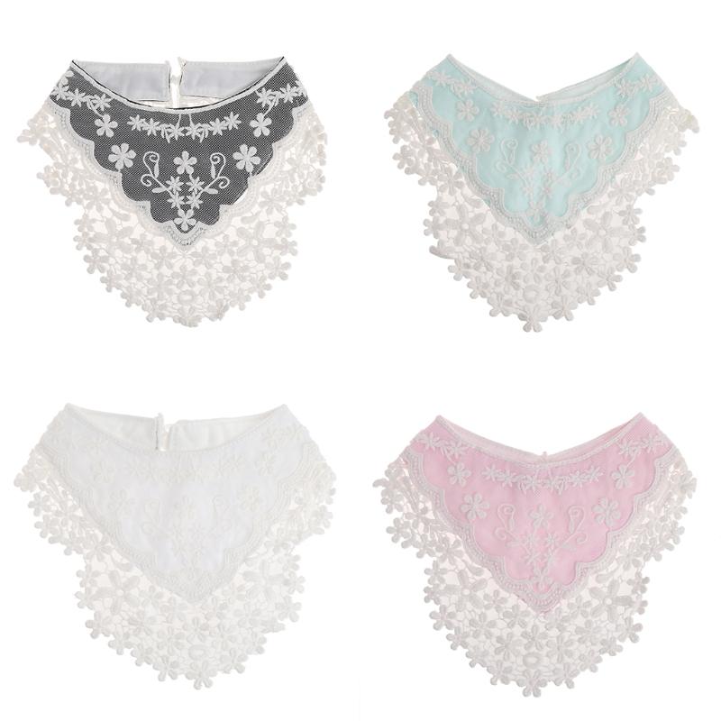 

2021 New 1pc Baby Bibs Waterproof Saliva Towel Boys Girls Lace Triangle Feeding Bandana, Pink