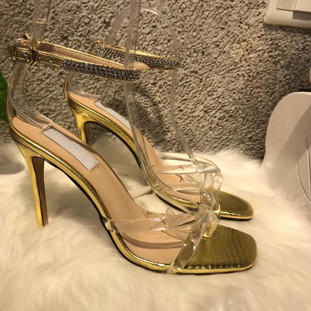 

of Free Shipment Women's Python Ankle Straps High Heels 10cm Shoes 1qqz, Gold 10cm
