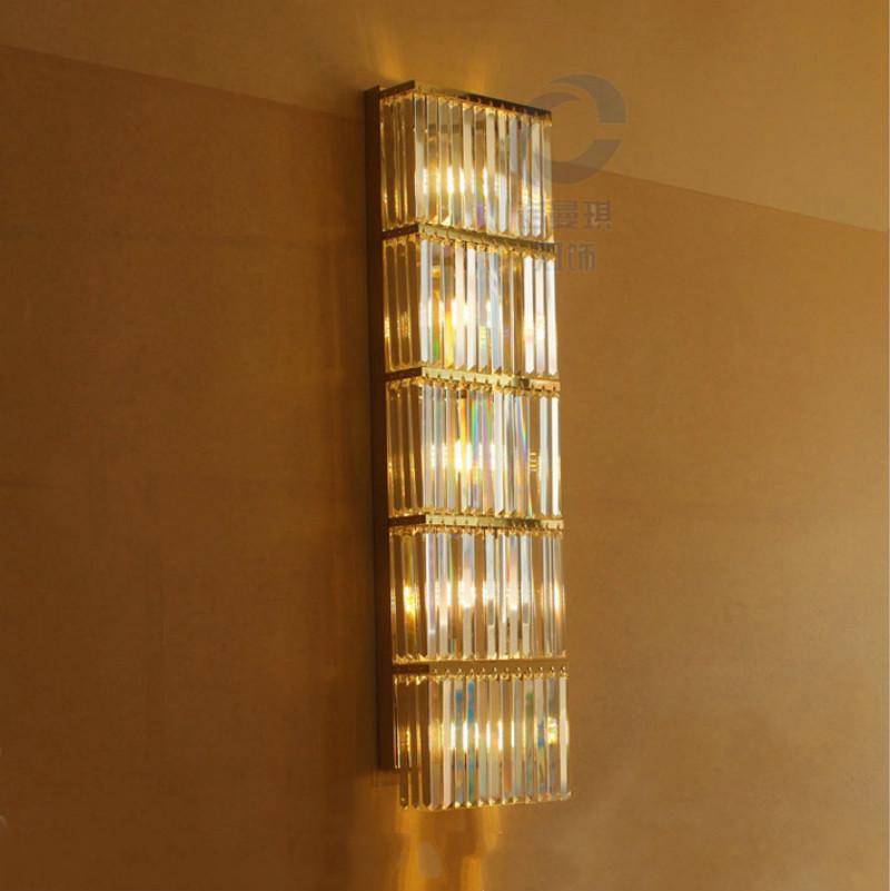 

Home decor wall mounted crystal lighting large LED Wall lamp Living Room Long crystal Bar lighting Villa Hotel led sconces