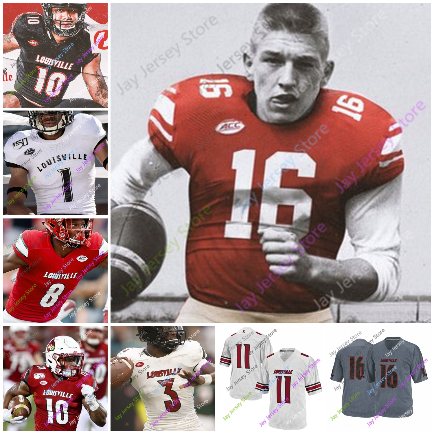 

2020 Custom Louisville Football Jersey NCAA College Dez Fitzpatrick Jaire Alexander Evan Conley Jawon Pass Hassan Hall Seth Dawkins, Grey