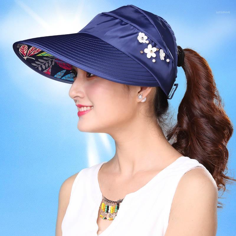 

Lady Sun Screen Hats Girls Sunshade Sun Visor Caps Fashion Folding Outdoor Cycling Wild Version UV Protect Hats B97261, Khaki