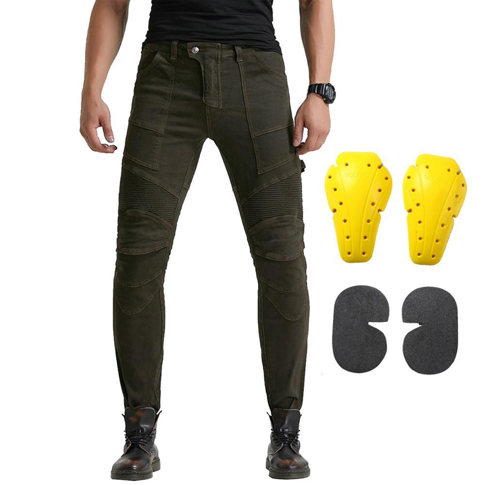 

2021 New Men Motorcycle Riding Jeans Bike Cycling Motocross Racing Pants with 4 x Ce Armor Knee Hip Protector Pads Jxqi