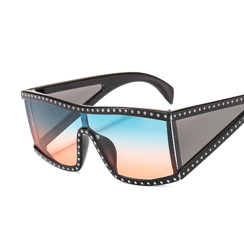 

vintage Wide side rectangular Sunglasses for women luxury designer tinted rectangular sunglasses shades Gradient Oculos