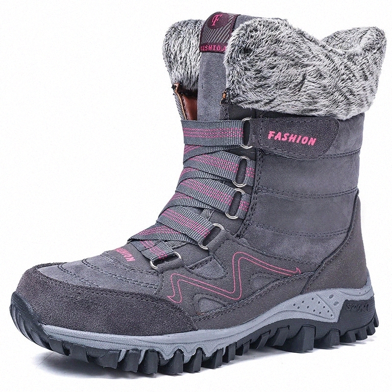 

Women Boots Super Warm Snow Boots For Winter Shoes Women Ankle Platform Botas Mujer Winter Footwear Suede Leather #6M1o, Black