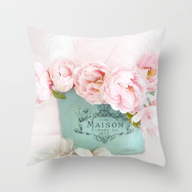 

Flowers Rose Fiber Peach Throw Pillow Case Cushion Cover Home Sofa Decoration1
