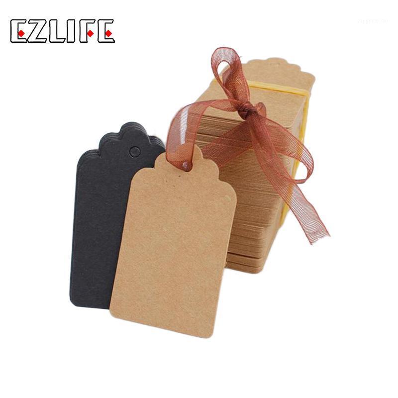 

Christmas Decorations Packaging Label Present Gift Labels 100PCS Brown Kraft Tags Blank Hang Tag For Wedding Party Drop 1