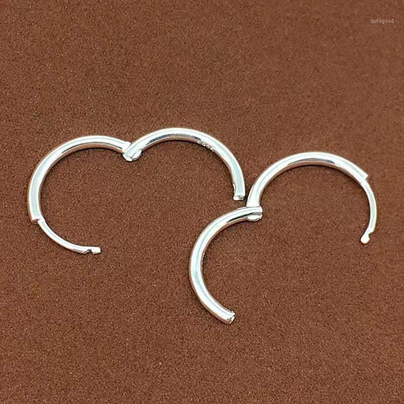 

Hoop & Huggie 925 Sterling Silver Stuck Buckle Earrings For Women Simple 2.0mm Bold Small Round Circle Hoops1