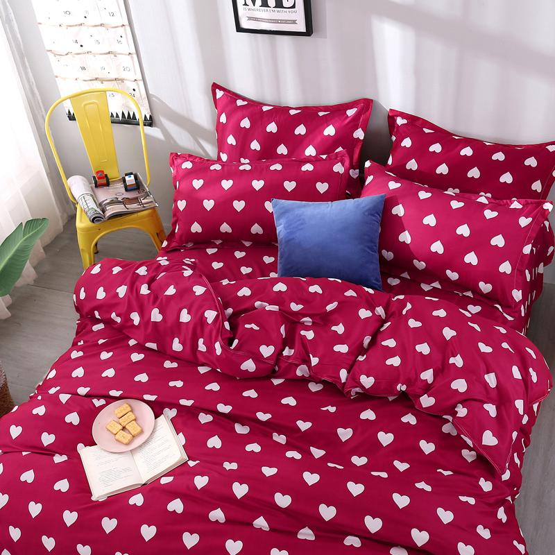 

Hearts Printing Bedding Set 2pcs/3pcs Duvet Cover Set 1 Quilt Cover+1/2 Pillowcases  Double Full Queen King Bedroom Decor