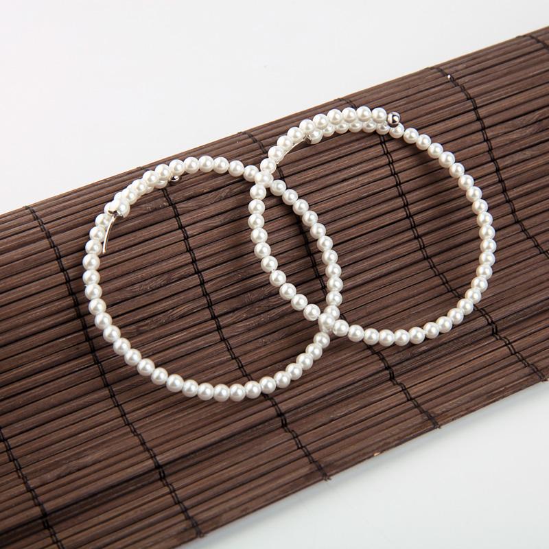 

Simple Circle Earrings Glass Imitation Pearls Earrings Statement For Women Fashion Jewelry New Arrival Drop Shipping