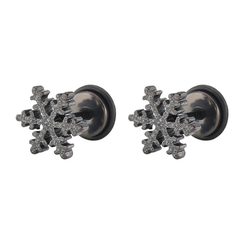 

1 Pair Fashion Snowflake Stud Earrings For Women Stainless Steel Gold Silver Color Earing Friend Christmas Gift Jewelry Brinco