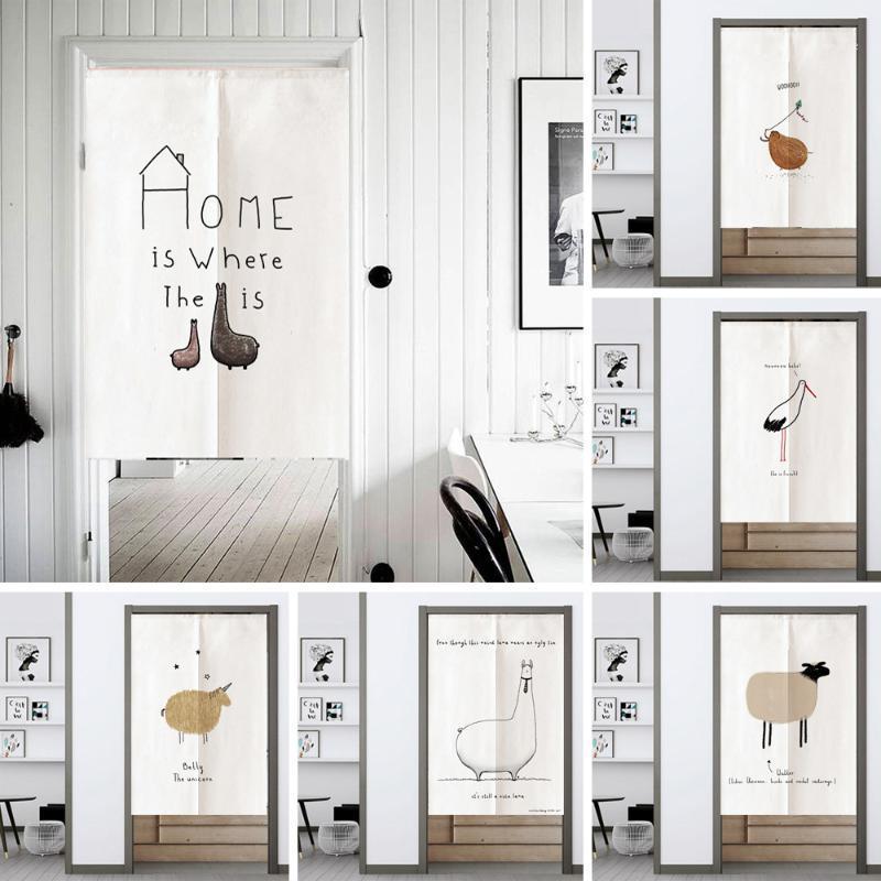 

Japanese Noren Doorway Curtains Cotton Fabric Home Kitchen Bedroom Entrance Decor Cartoon Pattern Costomized Hanging Curtains1, Color 2
