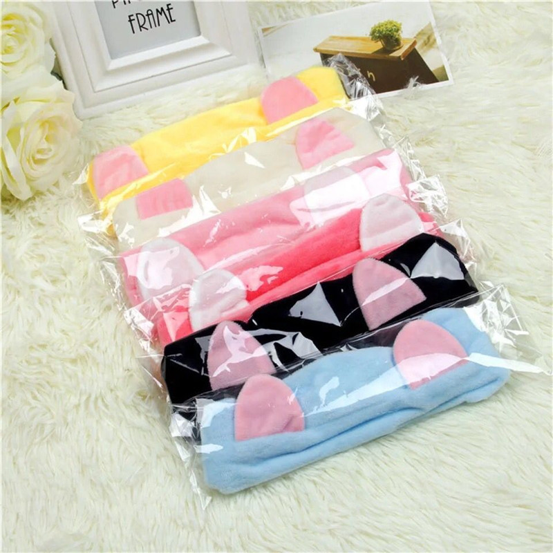 

Cute cat ears Wash Face Hairbands For Women Girls Turban Cute Headbands Headwear Hair Bands Turban Hair Accessories 10pcs