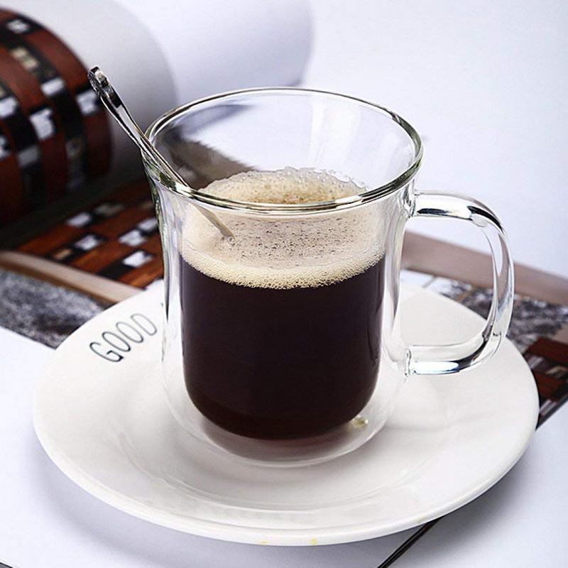 

Heat-resistant Double Wall Glass Cup Beer Espresso Coffee Cup Set Handmade Beer Mug Glass Whiskey Cups Drinkware #251, B1