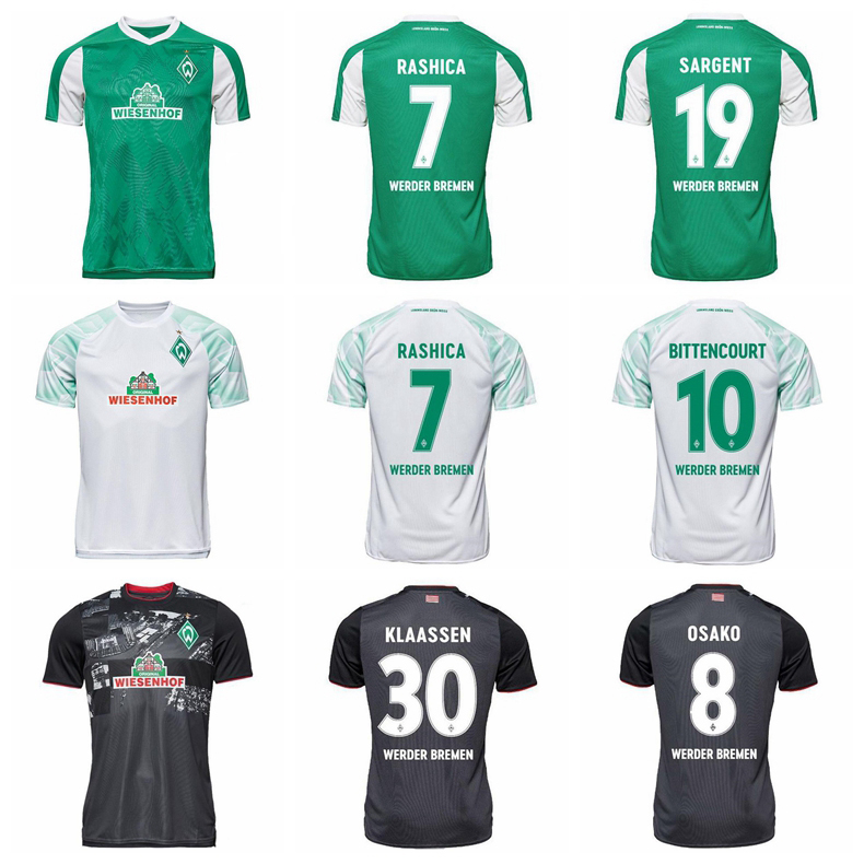 

20 21 Soccer SV Werder Bremen Jersey 7 RASHICA 9 SELKE 30 KLAASSEN 11 FULLKRUG 19 SARGENT 8 OSAKO BITTENCOURT Football Shirt Kits, Black