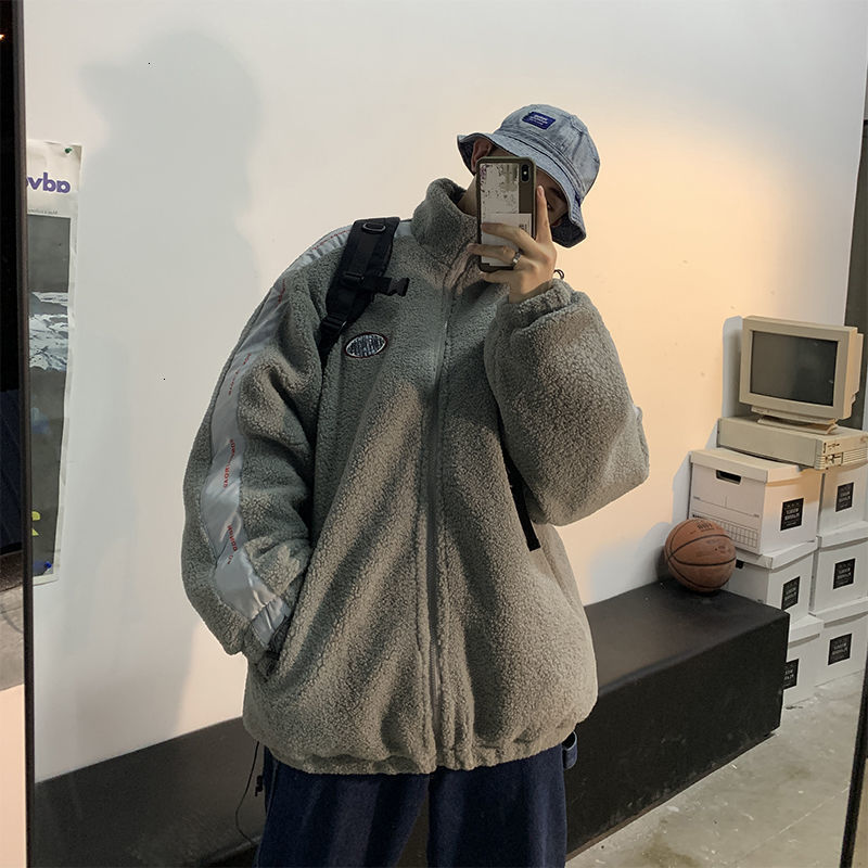 

2021 New Men's Casual Oversize Thicken Jackets Woman Korean Streetwear Coats Fashion Male Hip Hop Warm Clothing Szii, Black