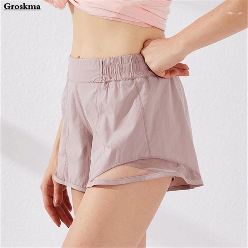 

New arrival women mesh patchwork yoga shorts high waist quick dry 2020 summer sports running fitness gym shorts deporte mujer1, Black