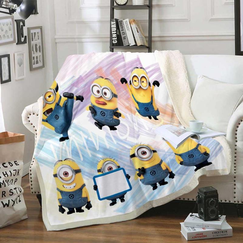

Fashion Coral Blanket Funny Character Sherpa Fleece Sofa Couch Blanket Custom Home Office Hotel Warm Children