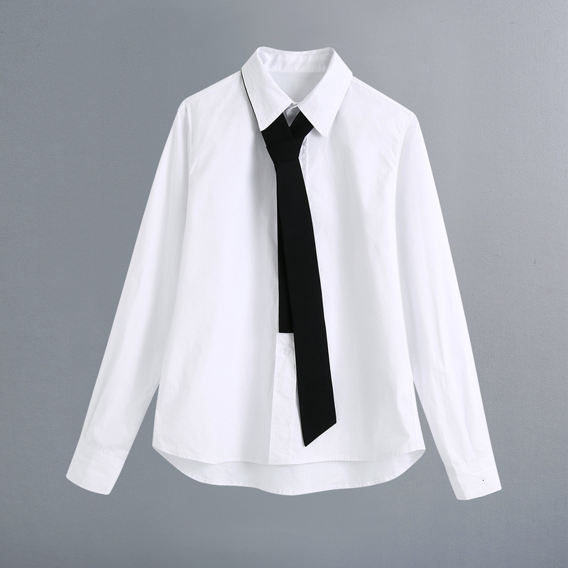 

2021 New Bb 2853 Fall Europe and the United States Women' Long Sleeve Shirt with Tie 8sja, See chart