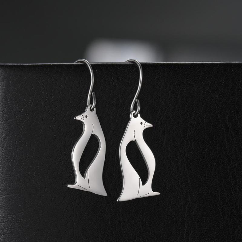 

My Shape Stainless Steel Earrings Penguin Seahorse Dolphin Drop Earring Silver Color Dangle Earrings Animal Pendant Jewelry Gift