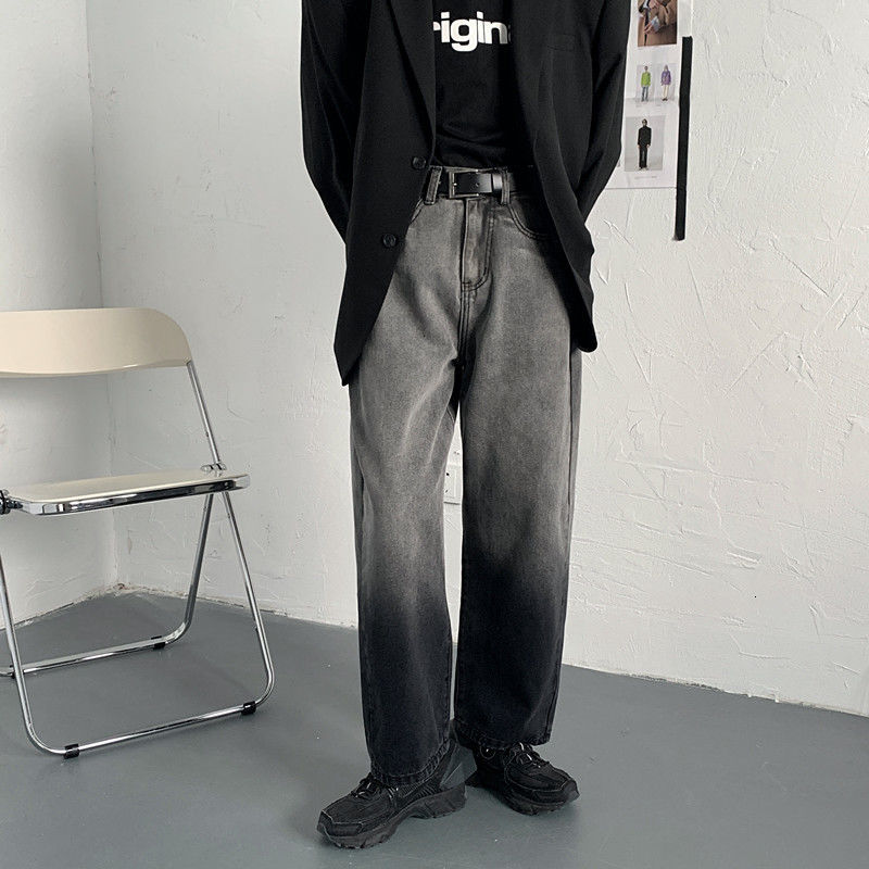 

Men' Brem 2021 Pants Autumn Thin New Gradient Torn Jeans Young Clothes 3909, Black
