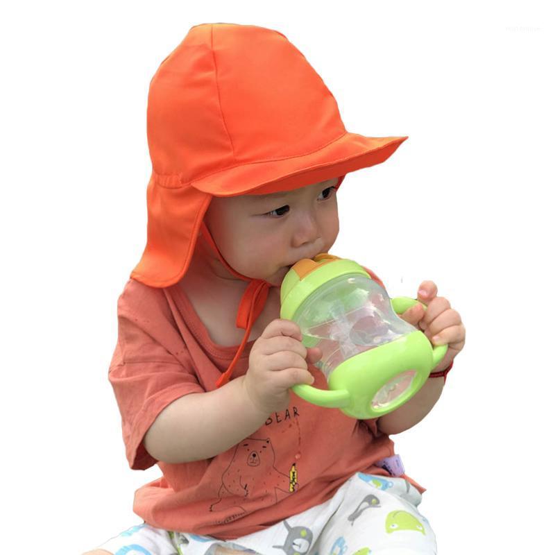 

Kids Sun Hat, Anti-UV Sun-Resistant Beach Hat Sunbonnet Summer Cap for Girls and Boys1, White