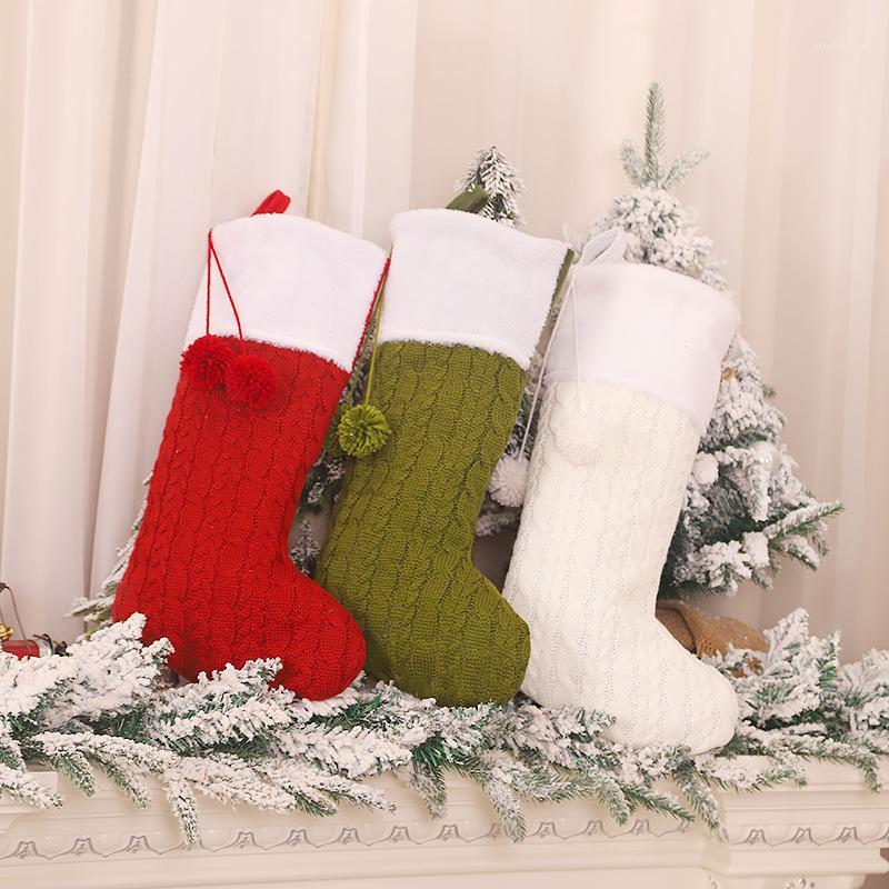 

Large Christmas Pendant Socks Home Decorations for Xmas New Year Candy Gift Packaging Bag Wool Sock Christmas Tree Decor1