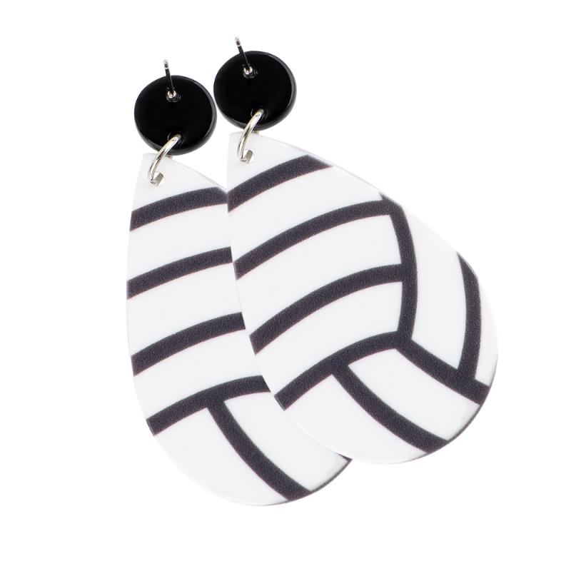 

1 Pair of Acrylic Earrings Geometric Shape Ear Drop Exaggerate Ear Dangle Dangler Orange