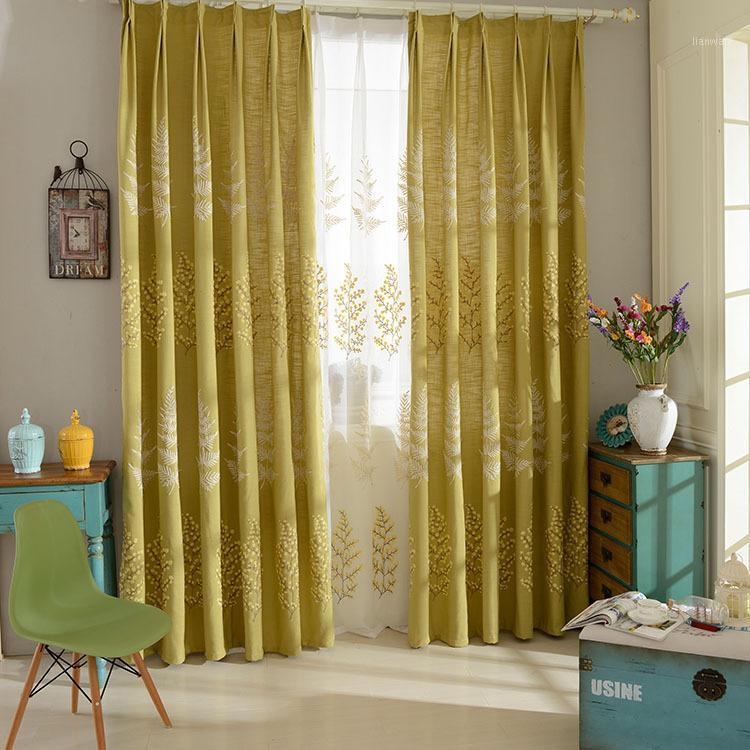 

Modern Cotton and Embroidery Shading In Northern Europe Curtains for Living Dining Room Bedroom.1, Tulle