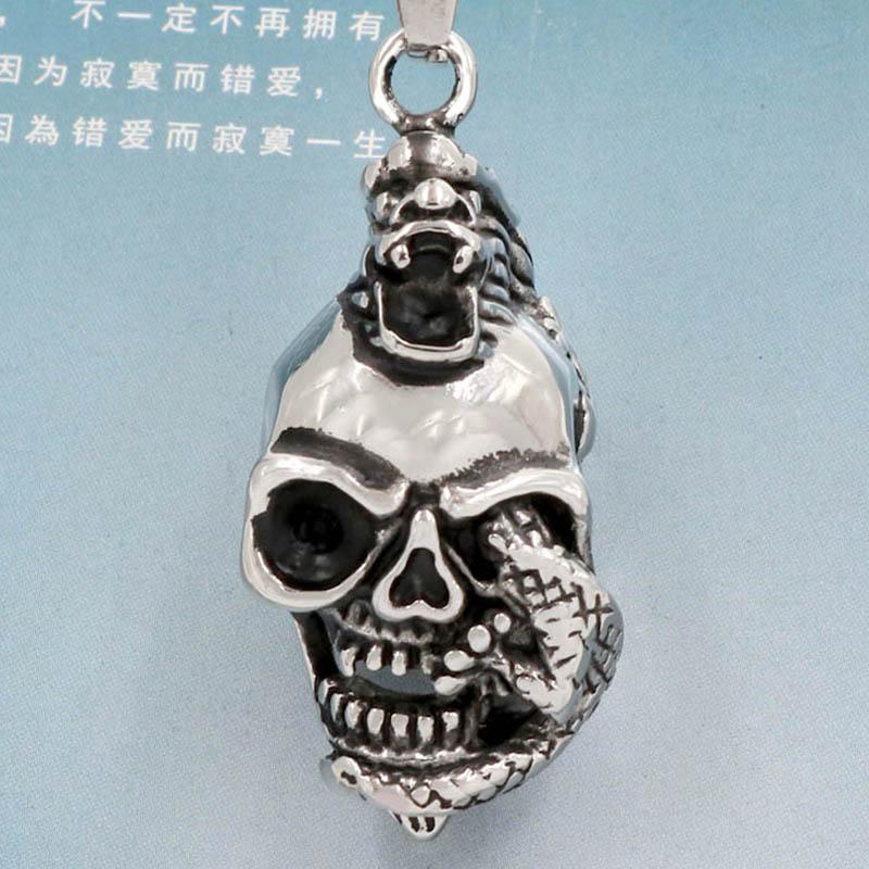 

1 High Quality Jewelry 316 stainless steel men punk skull pendant domineering personality accessories jewelry