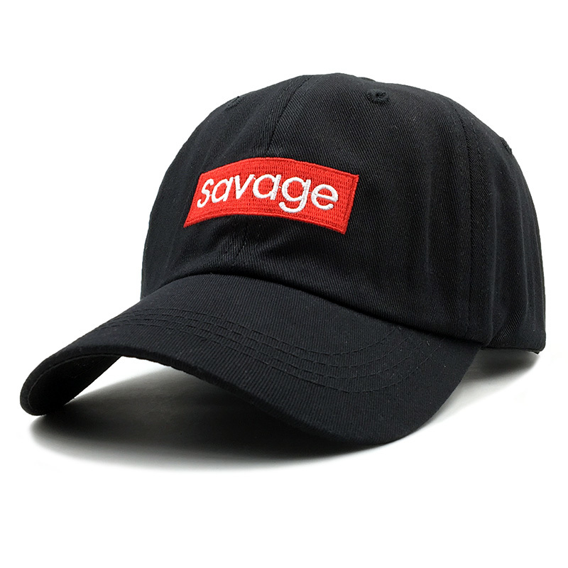 

New Savage Baseball Cap Embroidery Men Dad Hat Cotton Bone Women Snapback Caps Hip Hop Sun Fashion Style Caps Gorras, Black