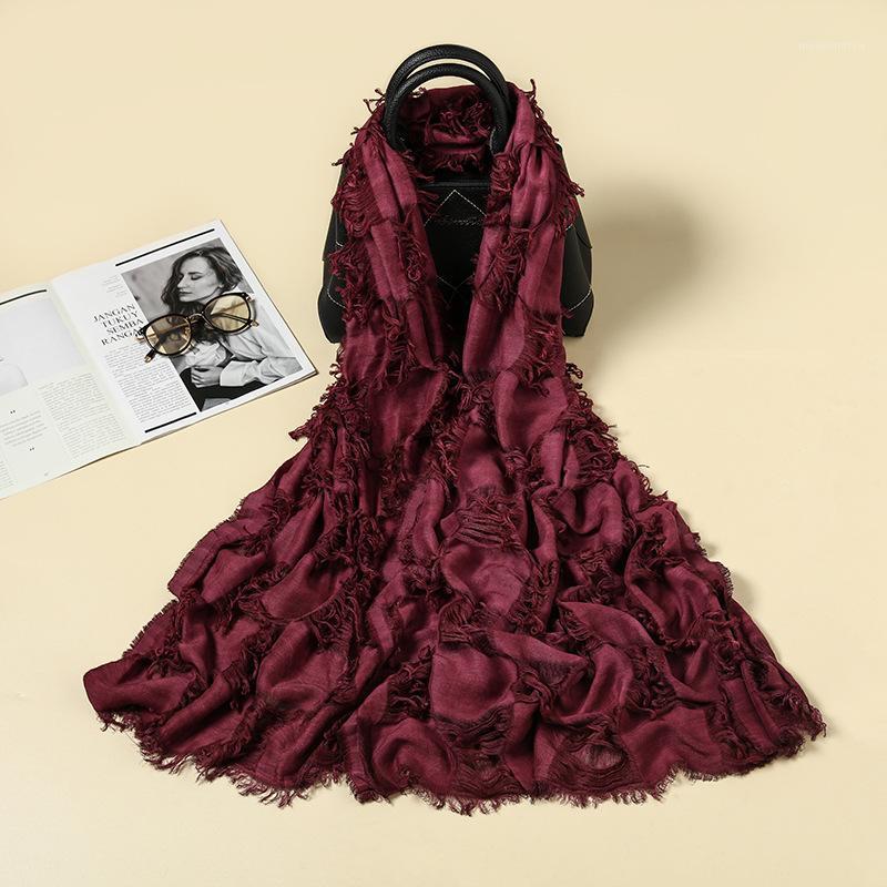 

Fringed Large Scarves 200cm*70cm Winter Warm Scarf Women Designer Stitching Collar Long Thick Turban Nostalgic Style1