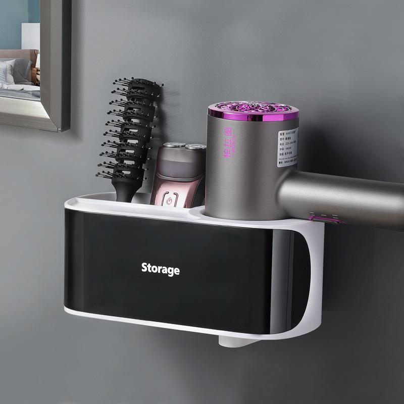 

Bathroom Shelves Waterproof Perforation Free Hair Dryer Hanger Toilet Storage Box Hair Dryer Shelf Bathroom Accessories