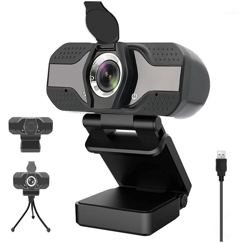 

2020 1080p Webcam with Microphone, Privacy Cover & Tripod, Noise Reduction, Computer HD USB Web Camera for Zoom YouTube Skype PC1