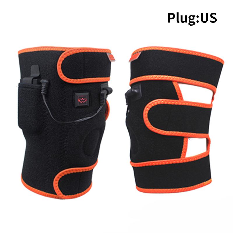 

2pcs Washable Temperature Adjustment Magic Sticker Protective Heating Knee Pad Warm Sports Five Gears Practical USB Charging, Eu