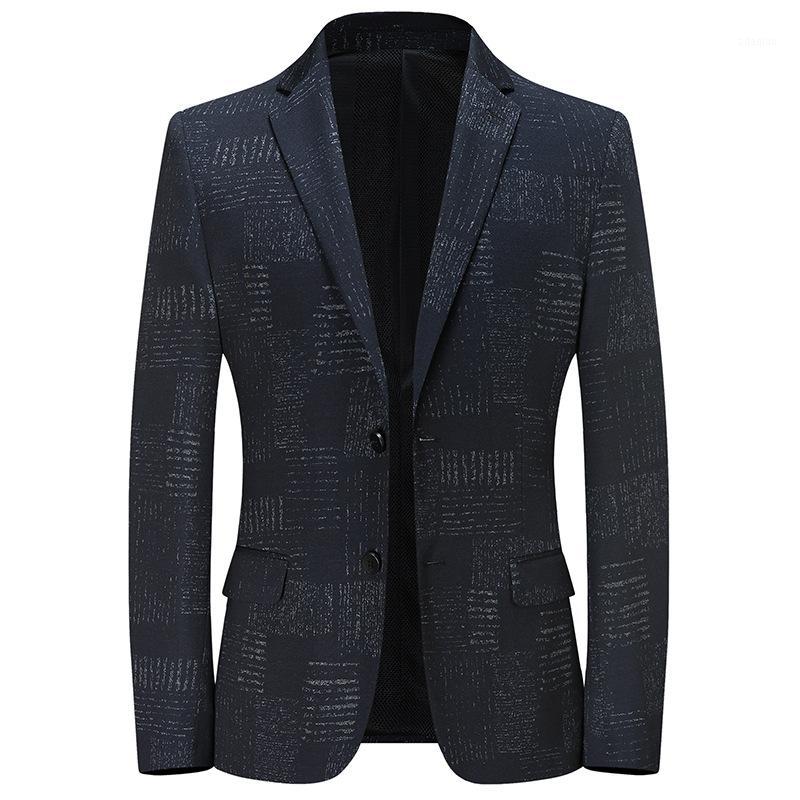 

JUSTARMen's casual suit Korean slim knit elastic Blazer top1, Dark blue
