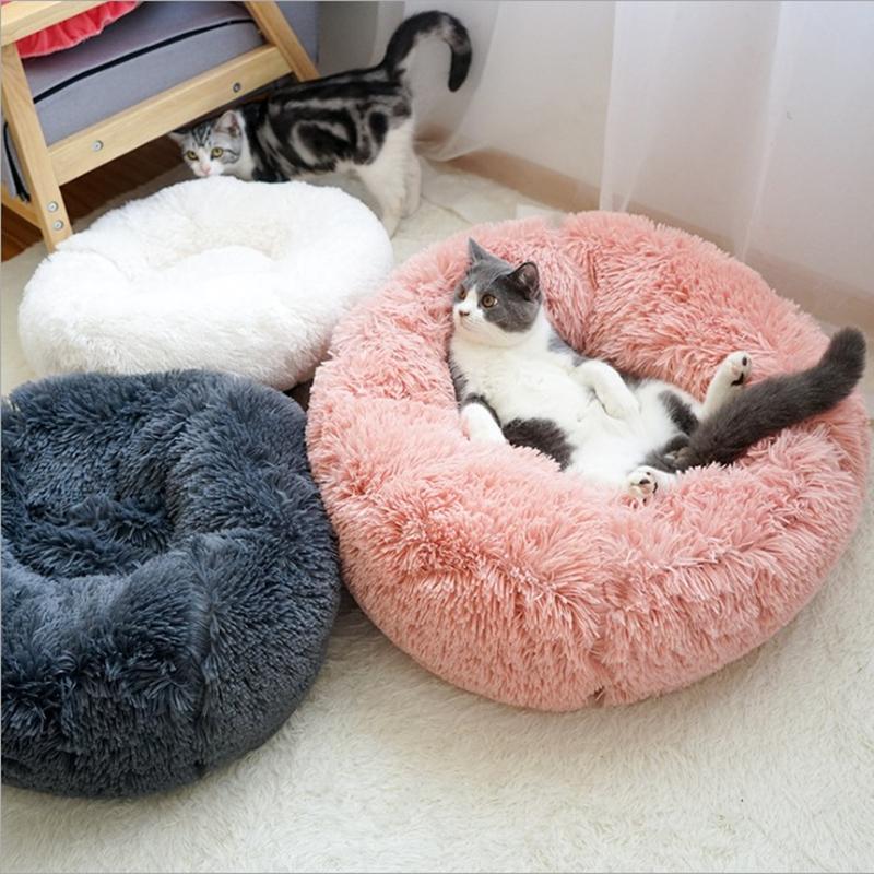 

Soft plush round cat bed, cat mat, winter warm mattress, and dog breathable sofa, pet dog sleeping mat