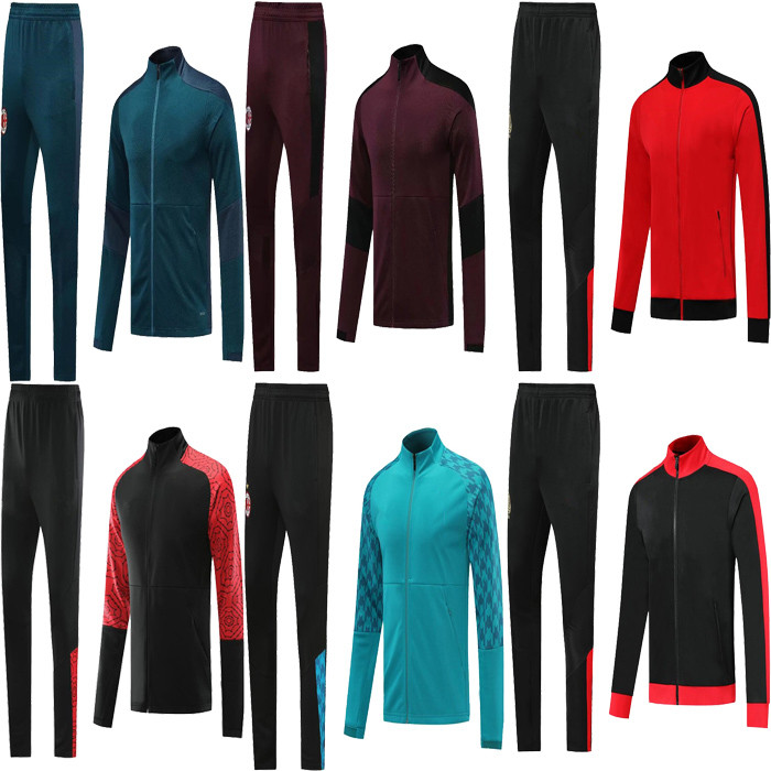 

20 21 AC SOSO Soccer training suit CALHANOGLU jacketsuit 2020 2021 Polo survetement football tracksuit IBRAHIMOVIC PAQUETA Sportswear, Black