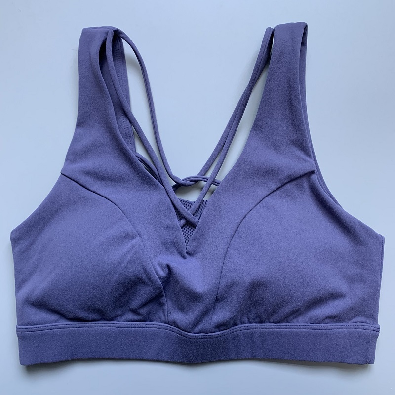 

2021 New Lemon High Impact Brushed Fabric Yoga Top Sports Shirt Medium Support Women Soft Gym Bra Dv49, Moon blue