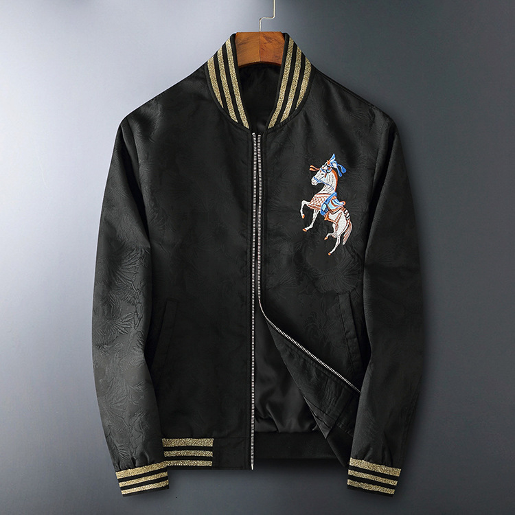 

2021 New Men Luxury Pegasus Striped Jackets Abstract Digital Jacket # D9 0UQU