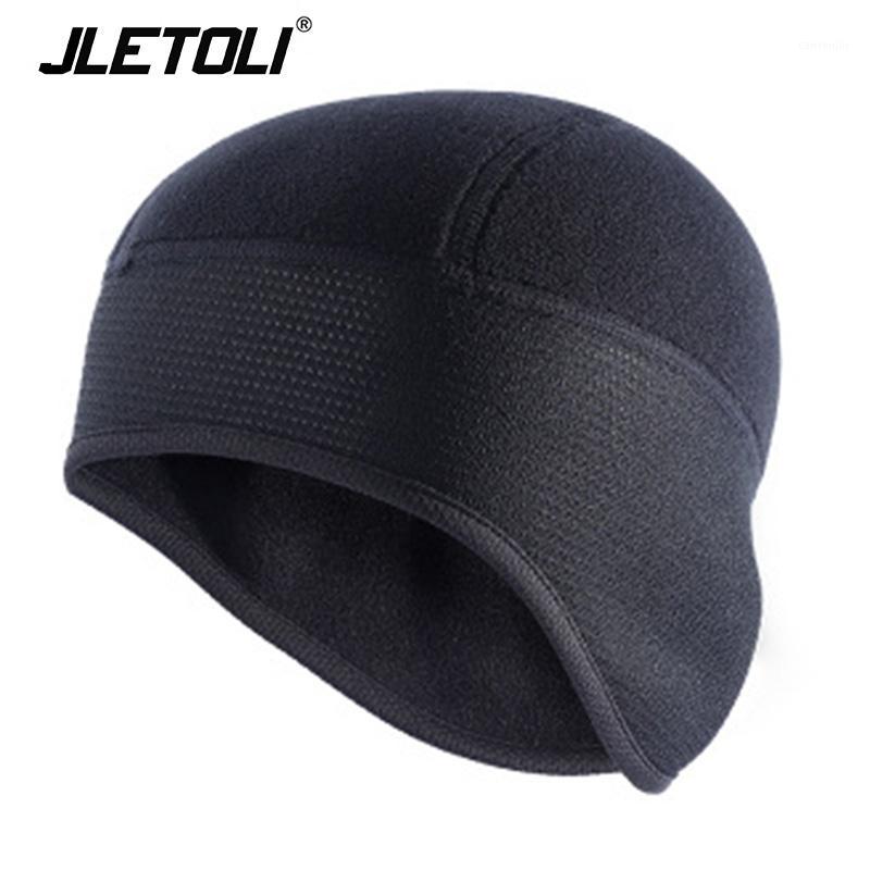 

JLETOLI Winter Sports Cycling Cap Men Fleece Cap MTB Hat Windproof Outdoor Thermal Hat Fleece Bikes Fietsen1, Black