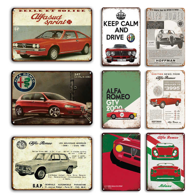 

Retro Alfa Romeo Art Poster Metal Tin Sign Vintage Man Cave Home Decor Plaque Shabby Chic Alfa Romeo 159 Wall Sticker Metal Sign