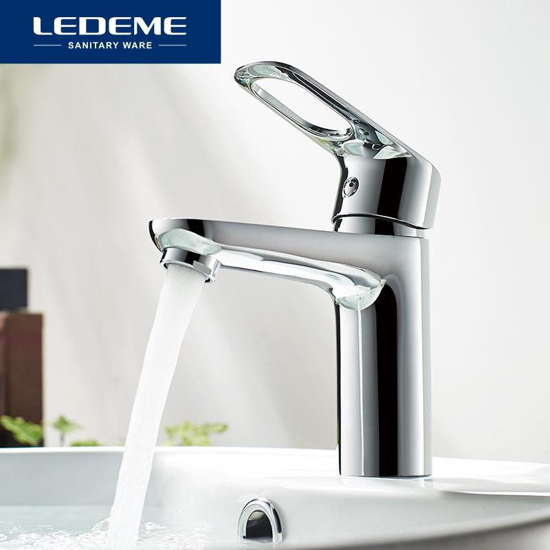 

LEDEME Basin Faucet Tap Bathroom Faucet Handle Hollow Brass Vessel Sink Water Mixer Finish Chrome Modern Waterfall Faucets L1049